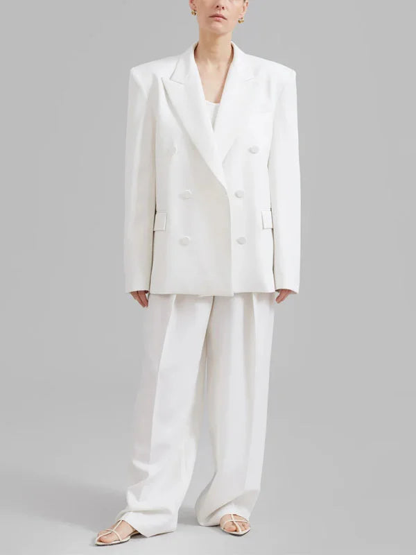 Sofia | White Oversized Double-Breasted Blazer