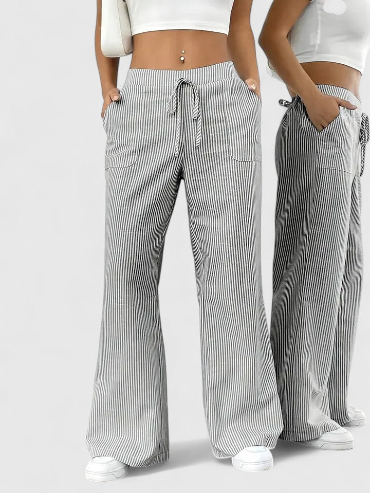 Dominique | Comfortable wide-leg trousers with elegant details