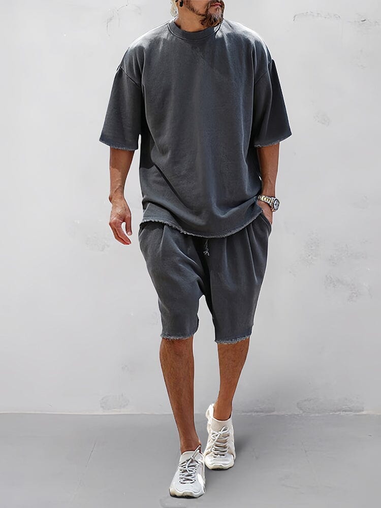 CASUAL LOOSE FIT SOLID SPORTS SETS