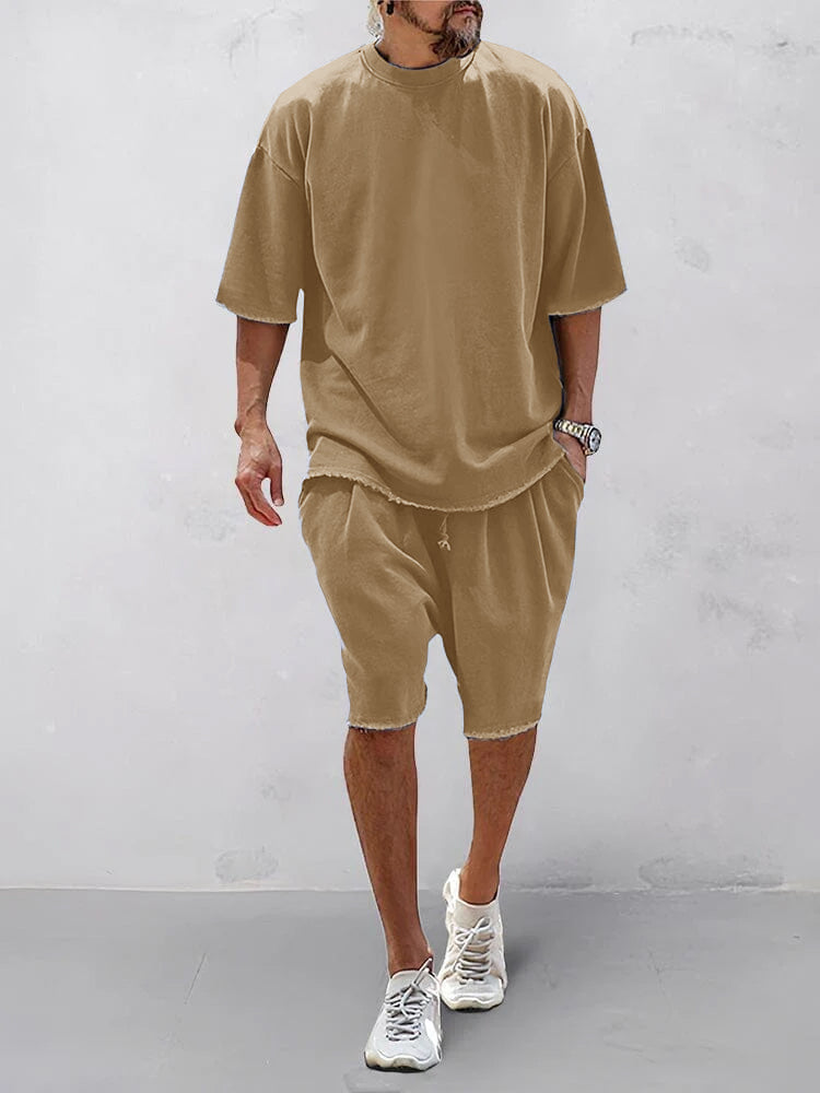CASUAL LOOSE FIT SOLID SPORTS SETS