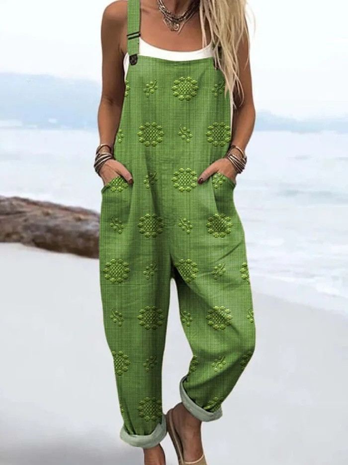 Petra | Floral Polka Dot Overalls