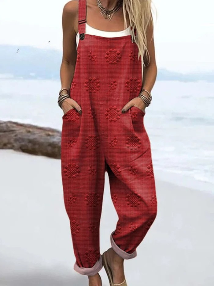 Petra | Floral Polka Dot Overalls