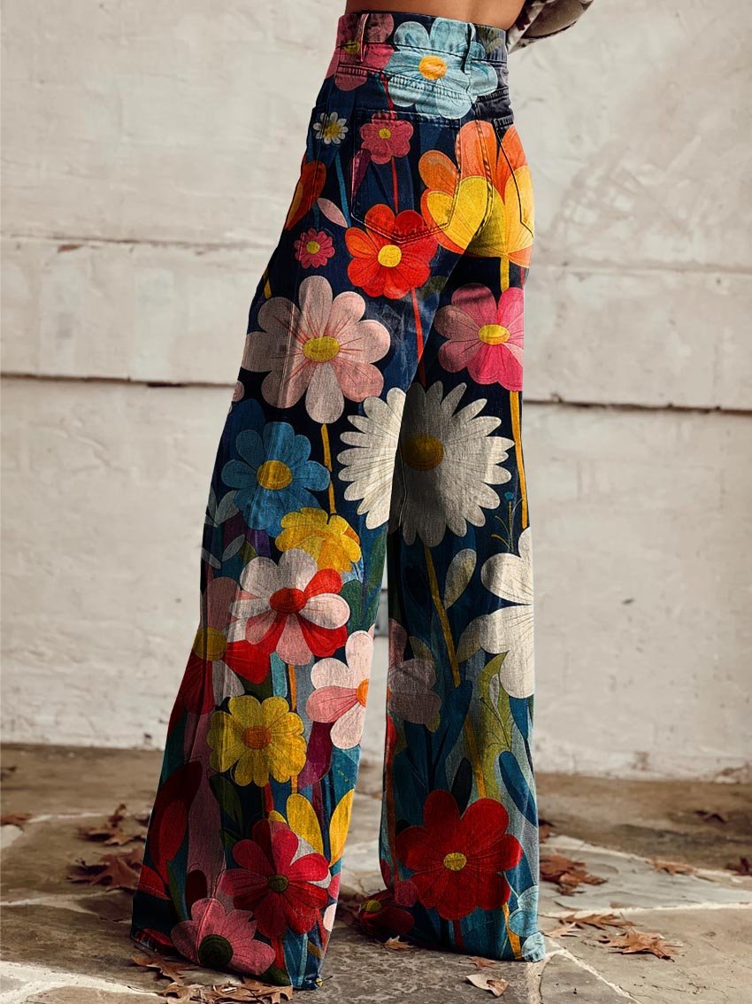 LÉNA | Elegant and Modern Wide-Leg Floral Pants